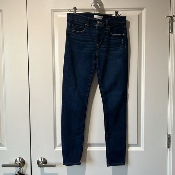 Loft Modern Skinny Jeans Mid Rise Dark Wash Size 4 NWOT - Picture 2 of 6